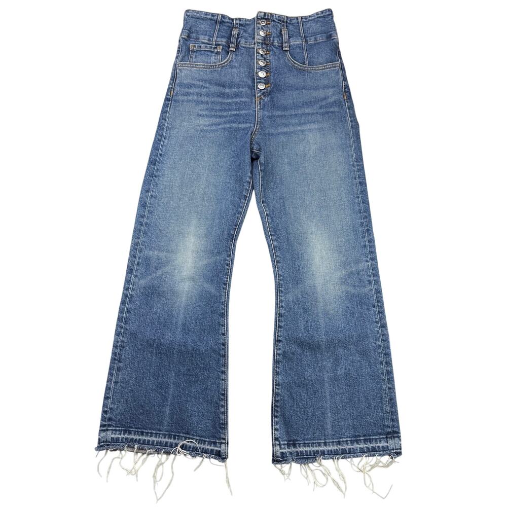 VERONICA BEARD Marlene 12” Corset Straight-Leg Cropped Jeans Size 27 Terrain - Picture 2 of 8